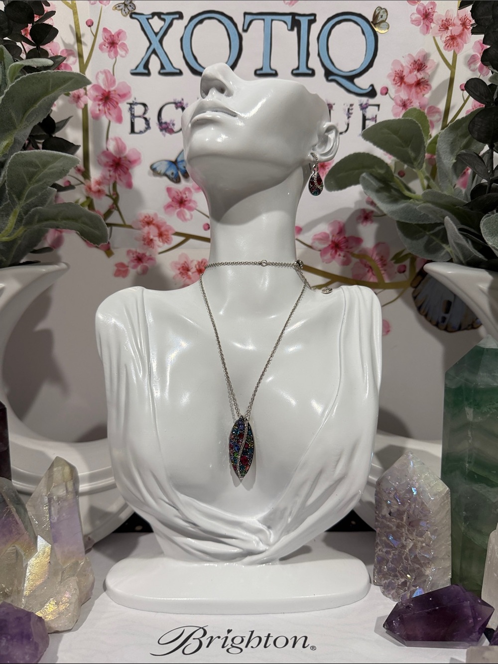 💕RARE SET BRIGHTON SLVR SWAROVSKI CRYSTAL ‘TRUST YOUR JOURNEY’ SET! MSRP: $164